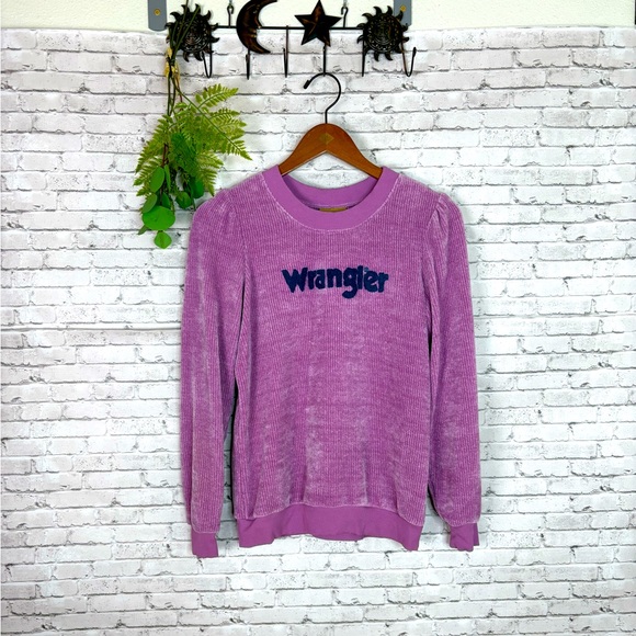 Wrangler Lilac Chenille Textured Ribbed Crewneck - Picture 1 of 6